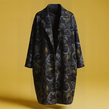 Golden Iris Noir — Luxury Seamless Pattern for Wallpaper, Textile & Apparel | Hand-painted Premium Design