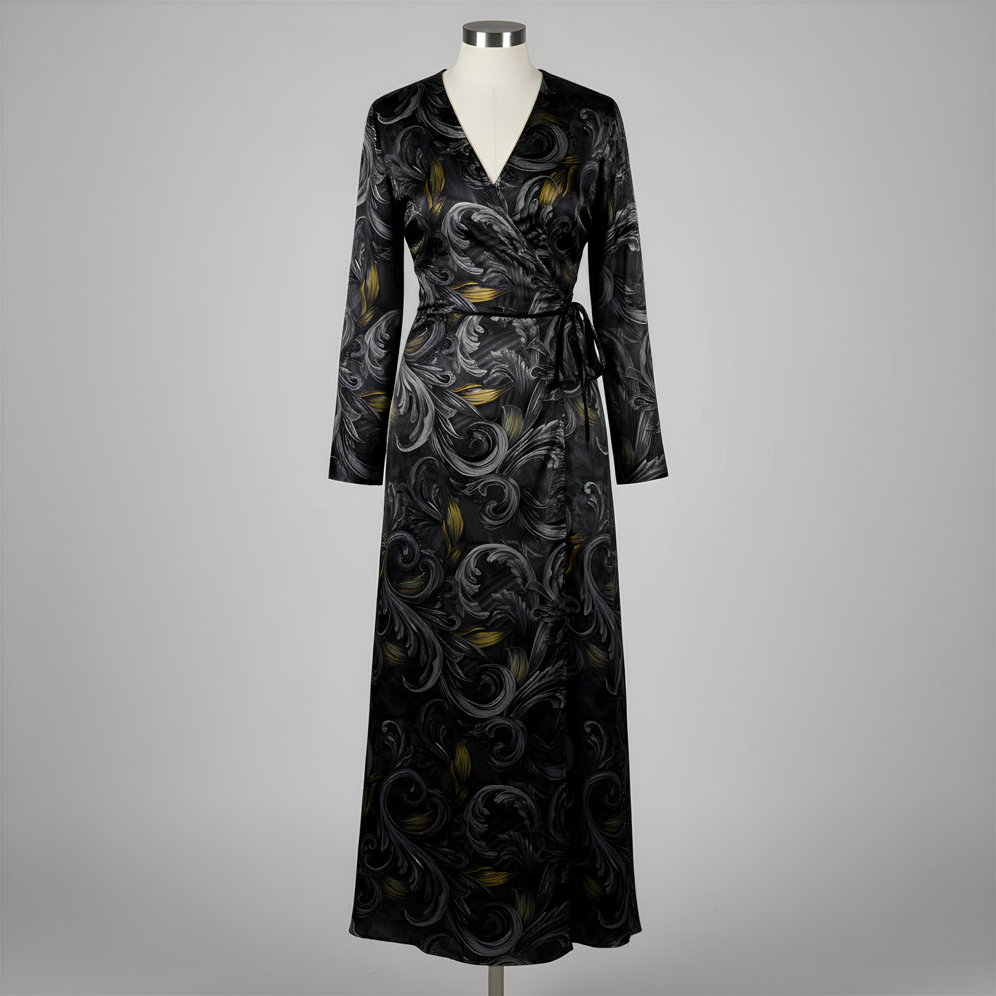 Golden Iris Noir — Luxury Seamless Pattern for Wallpaper, Textile & Apparel | Hand-painted Premium Design