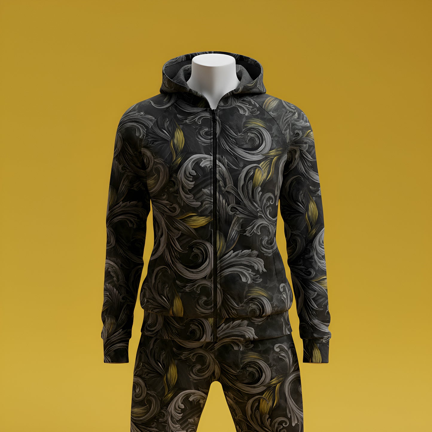 Golden Iris Noir — Luxury Seamless Pattern for Wallpaper, Textile & Apparel | Hand-painted Premium Design