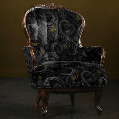 Golden Iris Noir — Luxury Seamless Pattern for Wallpaper, Textile & Apparel | Hand-painted Premium Design