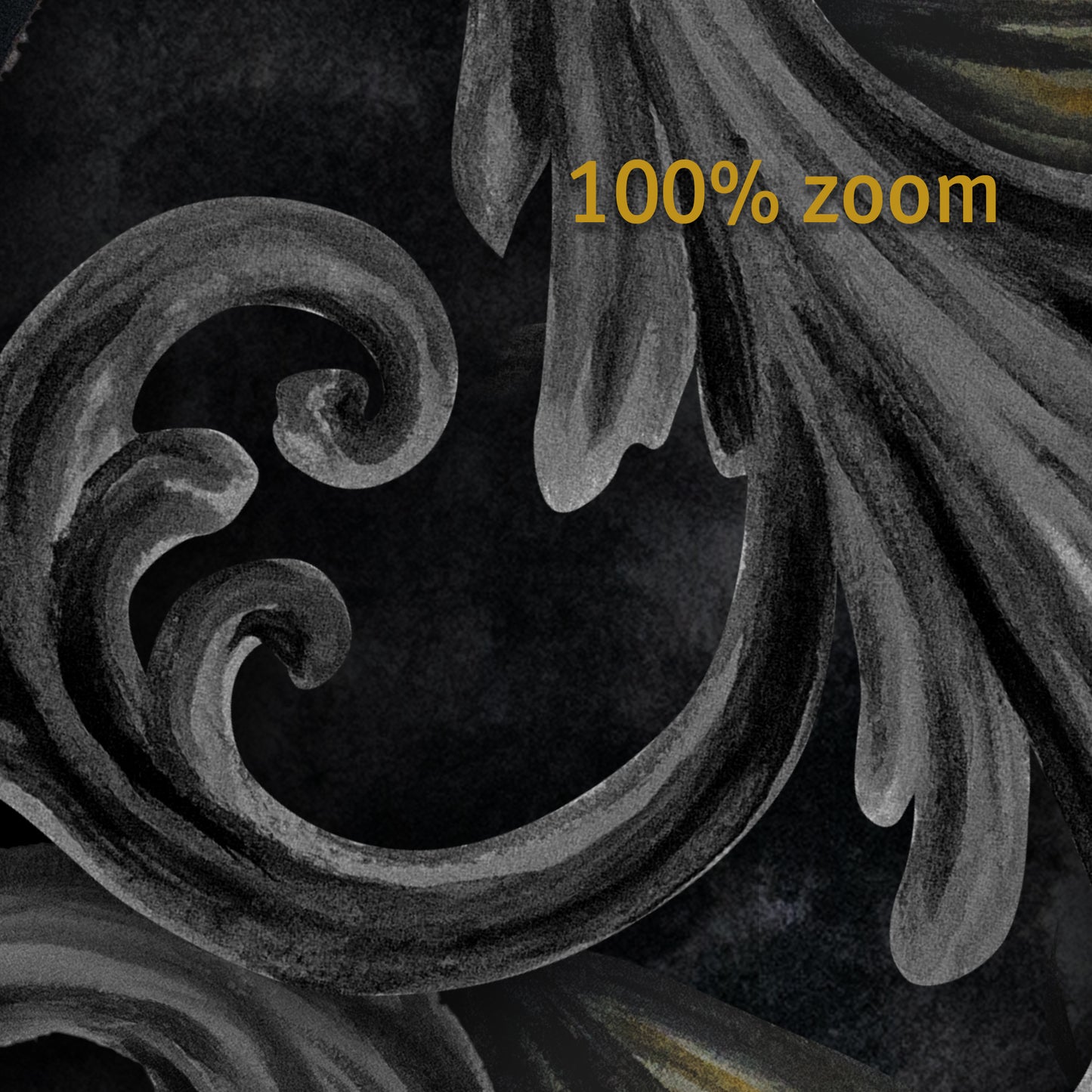 Golden Iris Noir — Luxury Seamless Pattern for Wallpaper, Textile & Apparel | Hand-painted Premium Design