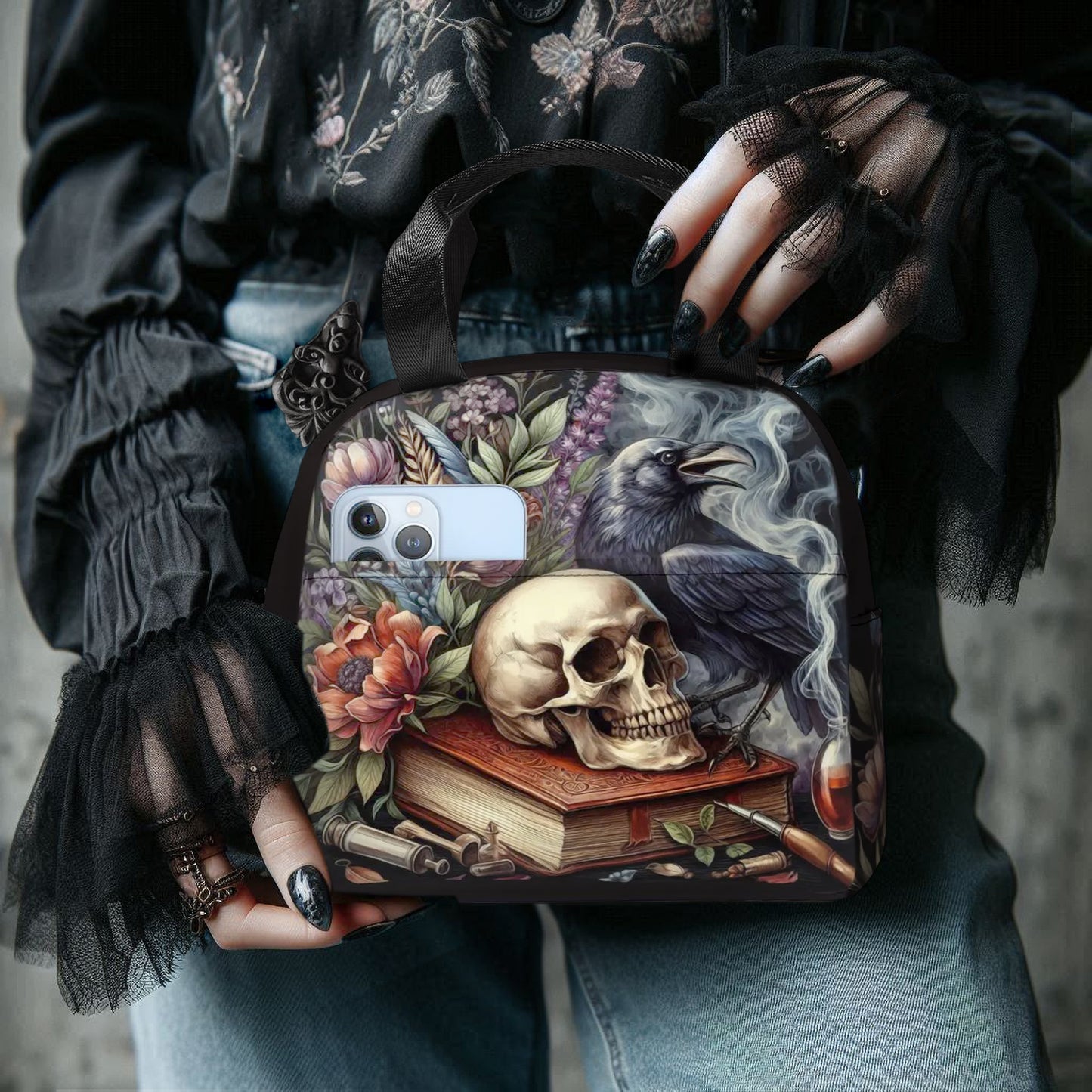 Custom Makeup Bag Lunch Bag Personalized Tote Bag Mystery Bag Whimsigoth Decor Dark Art Personalized Gifts