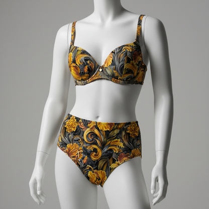 Golden Iris — Luxury Seamless Pattern for Wallpaper, Textile & Apparel | Hand-painted Premium Design