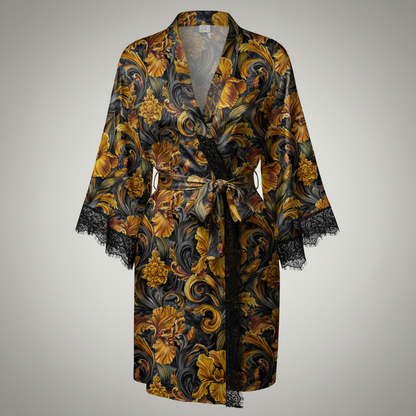 Golden Iris — Luxury Seamless Pattern for Wallpaper, Textile & Apparel | Hand-painted Premium Design