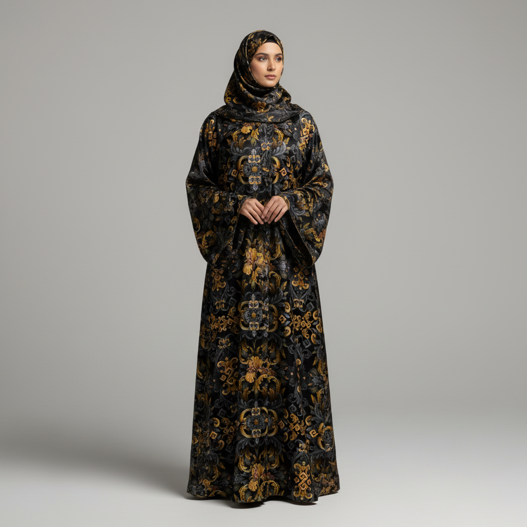 Golden Iris Elegy — Luxury Seamless Pattern for Wallpaper, Textile & Apparel | Hand-painted Premium Design