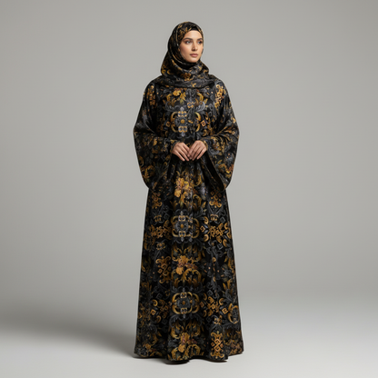 Golden Iris Elegy — Luxury Seamless Pattern for Wallpaper, Textile & Apparel | Hand-painted Premium Design