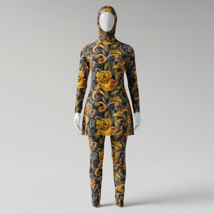 Golden Iris — Luxury Seamless Pattern for Wallpaper, Textile & Apparel | Hand-painted Premium Design