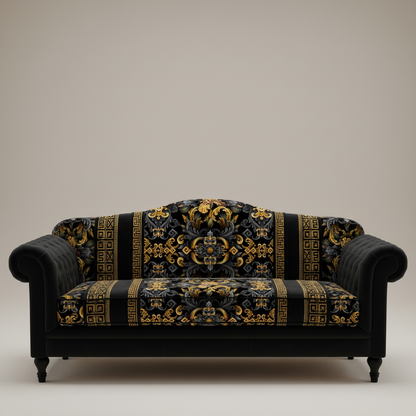 Golden Iris Elegy — Luxury Seamless Pattern for Wallpaper, Textile & Apparel | Hand-painted Premium Design