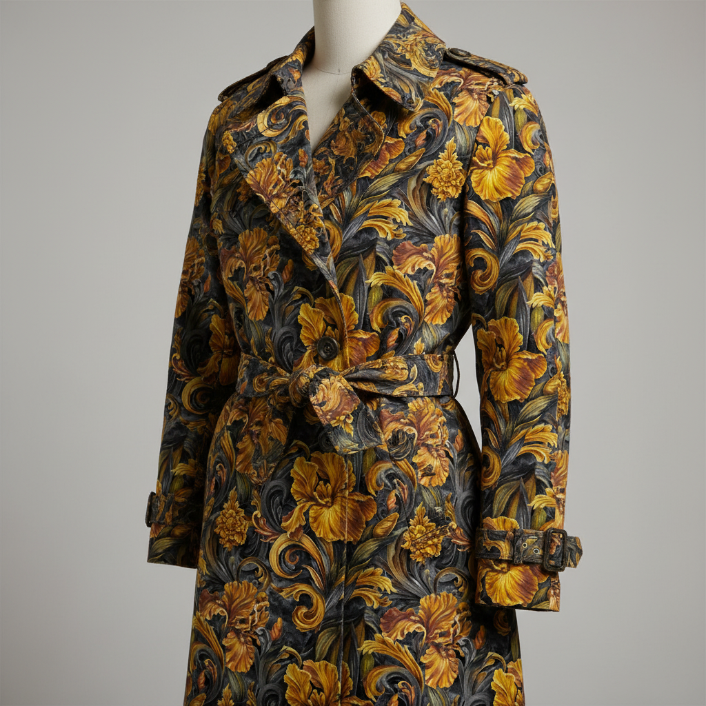 Golden Iris — Luxury Seamless Pattern for Wallpaper, Textile & Apparel | Hand-painted Premium Design