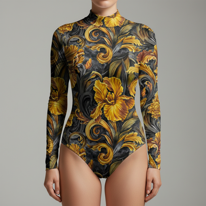 Golden Iris — Luxury Seamless Pattern for Wallpaper, Textile & Apparel | Hand-painted Premium Design