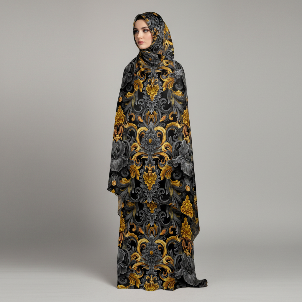 Golden Iris Damask — Luxury Seamless Pattern for Wallpaper, Textile & Apparel | Hand-painted Premium Design