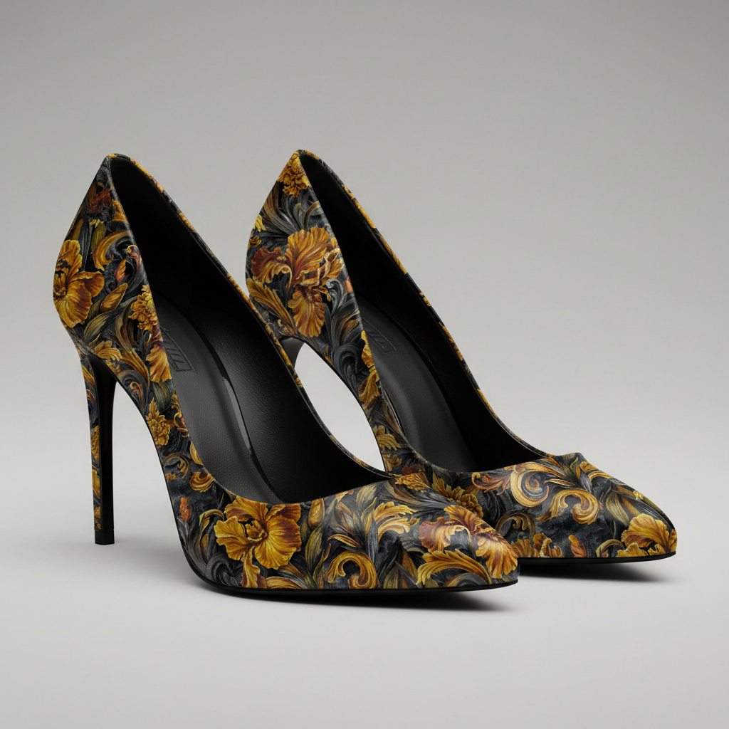 Golden Iris — Luxury Seamless Pattern for Wallpaper, Textile & Apparel | Hand-painted Premium Design