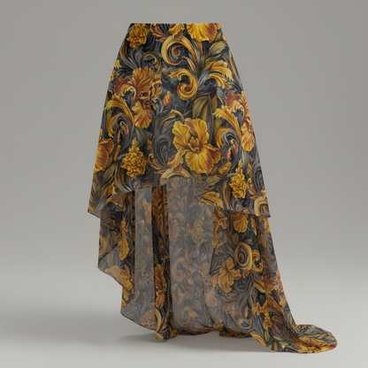 Golden Iris — Luxury Seamless Pattern for Wallpaper, Textile & Apparel | Hand-painted Premium Design