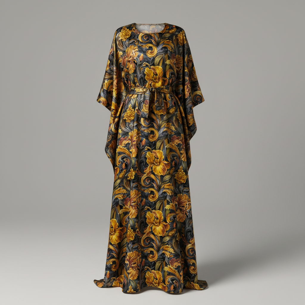 Golden Iris — Luxury Seamless Pattern for Wallpaper, Textile & Apparel | Hand-painted Premium Design