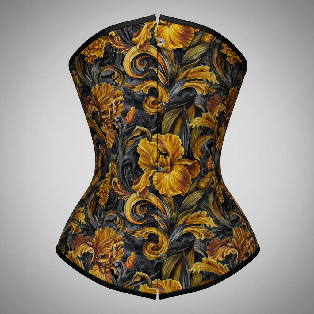 Golden Iris — Luxury Seamless Pattern for Wallpaper, Textile & Apparel | Hand-painted Premium Design