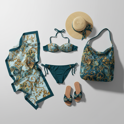 Iris Noir Dorado — Patrón de lujo sin costuras para papel tapiz, textiles y prendas de vestir | Diseño premium pintado a mano