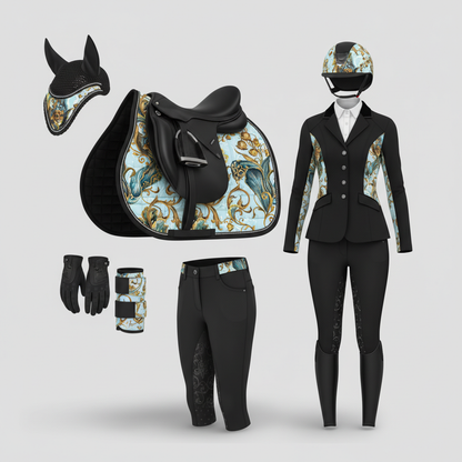 Iris Noir Dorado — Patrón de lujo sin costuras para papel tapiz, textiles y prendas de vestir | Diseño premium pintado a mano