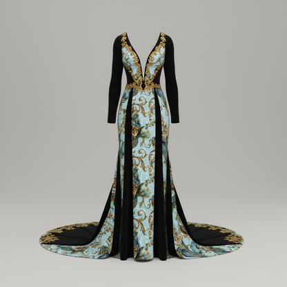 Iris Noir Dorado — Patrón de lujo sin costuras para papel tapiz, textiles y prendas de vestir | Diseño premium pintado a mano