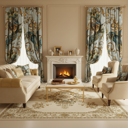 Iris Noir Dorado — Patrón de lujo sin costuras para papel tapiz, textiles y prendas de vestir | Diseño premium pintado a mano