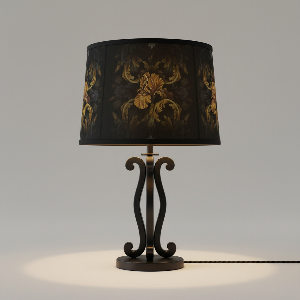 Golden Iris Elegy — Luxury Seamless Pattern for Wallpaper, Textile & Apparel | Hand-painted Premium Design