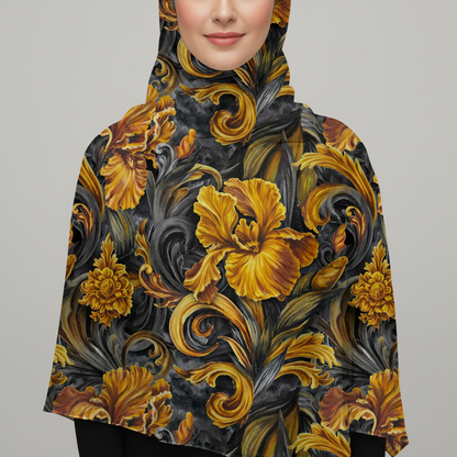 Golden Iris — Luxury Seamless Pattern for Wallpaper, Textile & Apparel | Hand-painted Premium Design