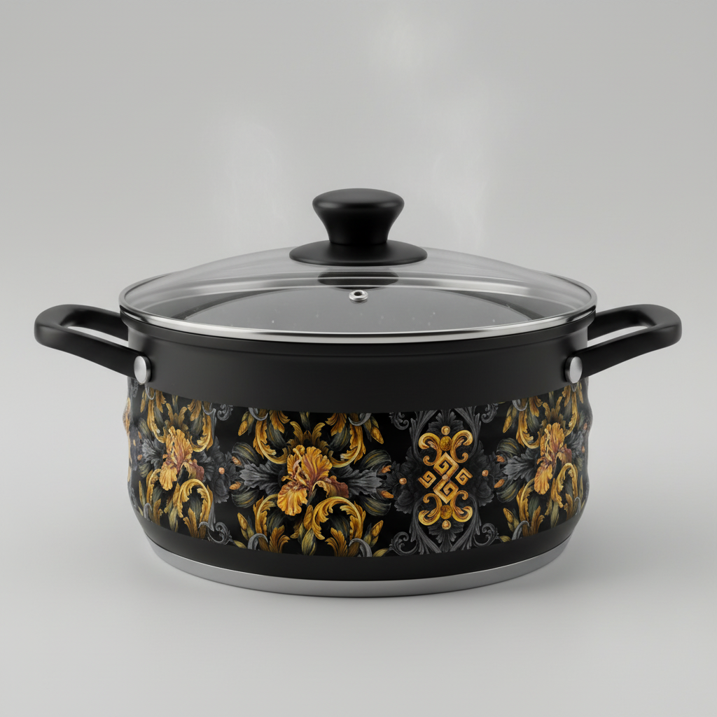 Golden Iris Elegy — Luxury Seamless Pattern for Wallpaper, Textile & Apparel | Hand-painted Premium Design