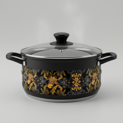 Golden Iris Elegy — Luxury Seamless Pattern for Wallpaper, Textile & Apparel | Hand-painted Premium Design