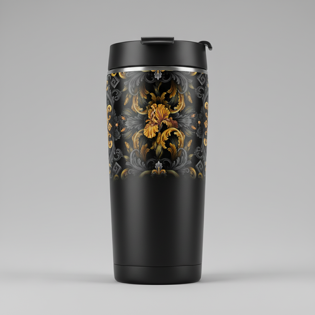 Golden Iris Elegy — Luxury Seamless Pattern for Wallpaper, Textile & Apparel | Hand-painted Premium Design