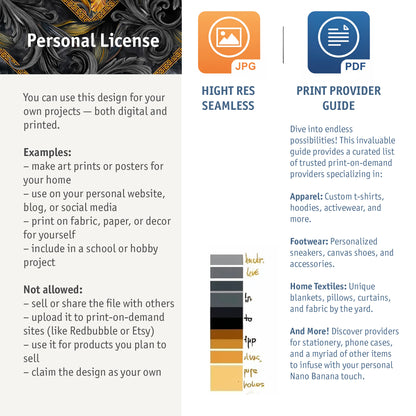 Golden Iris — Luxury Seamless Pattern for Wallpaper, Textile & Apparel | Hand-painted Premium Design