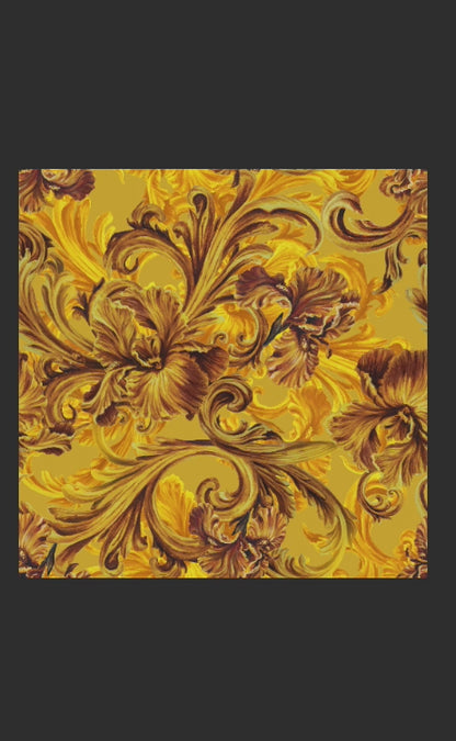 Golden Iris SOUL - Luxury Seamless Pattern for Wallpaper, Textile & Apparel | Hand-painted Premium Design