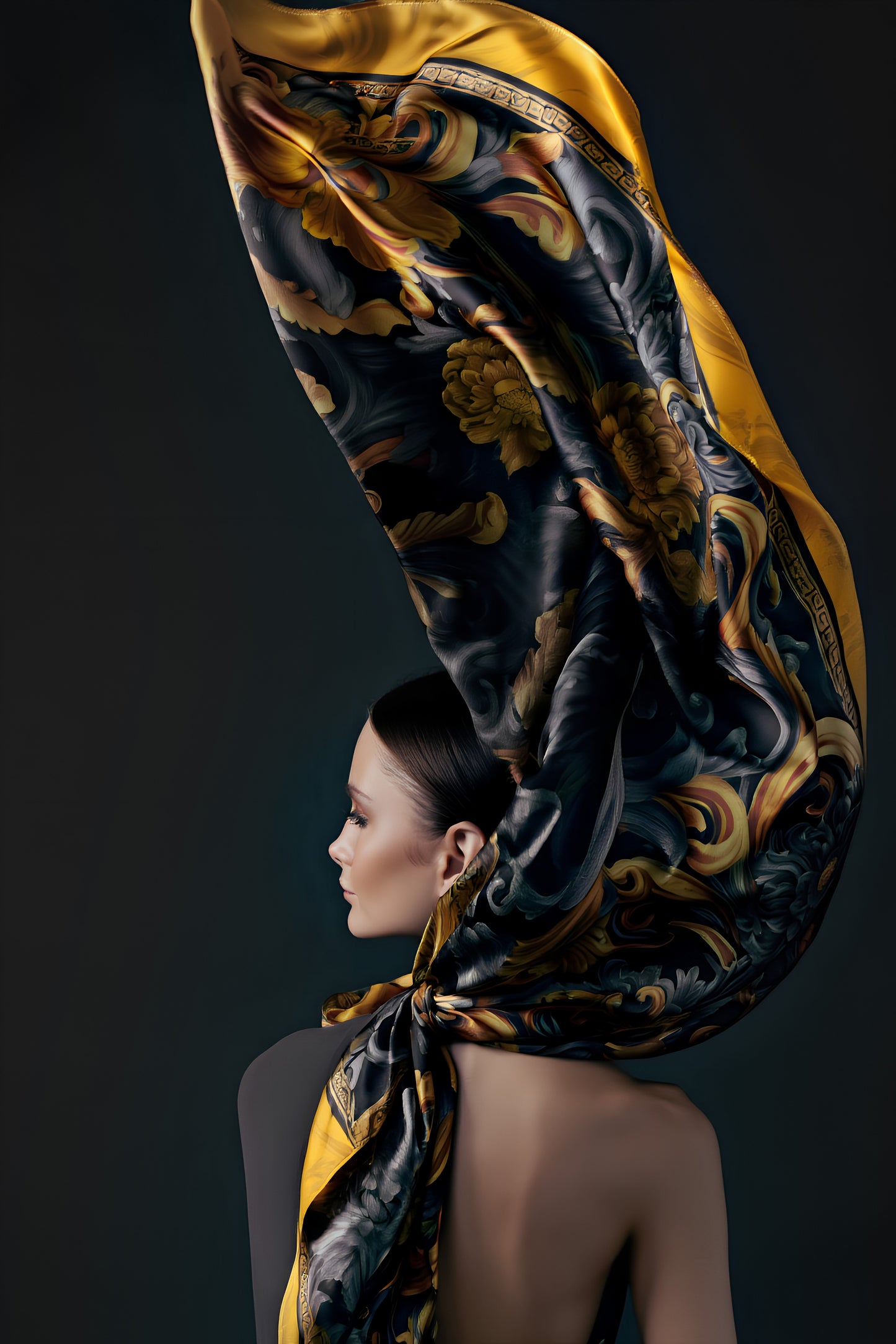 B2B Wholesale Golden Iris Luxury Scarf 10 PCS | 90x90cm Silk & Eco-Silk Options | Small Business Bulk Orders