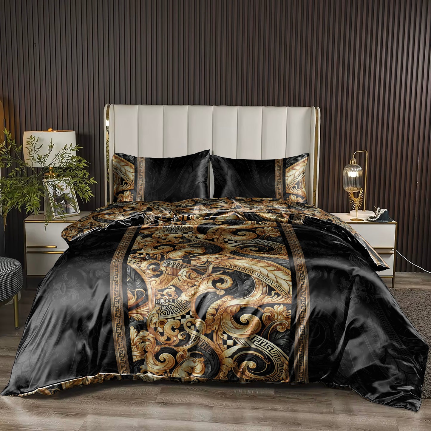 Silk Lujoso juego de cama con un romántico diseño marino, perfecto para tu casa costera • juego de 4 piezas • Diseño reversible • AU, UE, EE. UU.