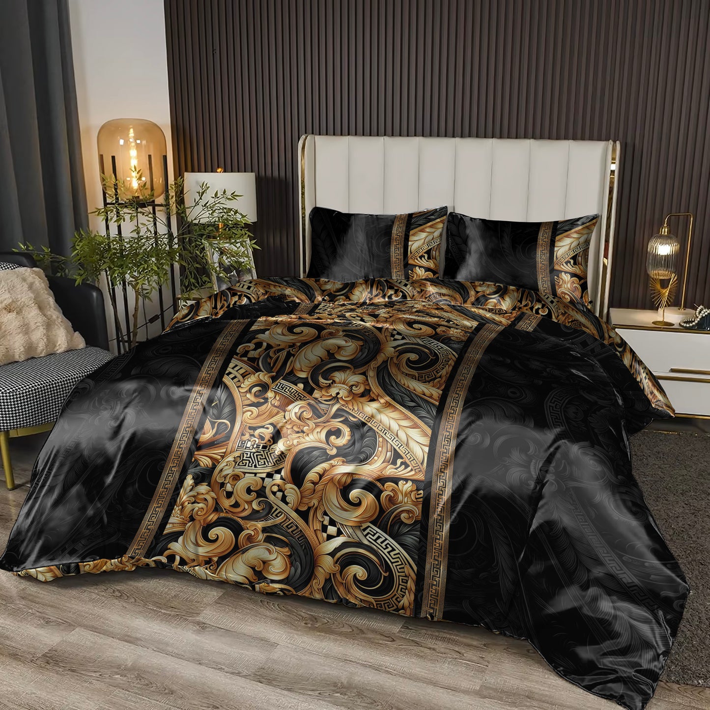 Silk Lujoso juego de cama con un romántico diseño marino, perfecto para tu casa costera • juego de 4 piezas • Diseño reversible • AU, UE, EE. UU.