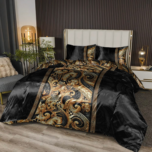 Silk Lujoso juego de cama con un romántico diseño marino, perfecto para tu casa costera • juego de 4 piezas • Diseño reversible • AU, UE, EE. UU.