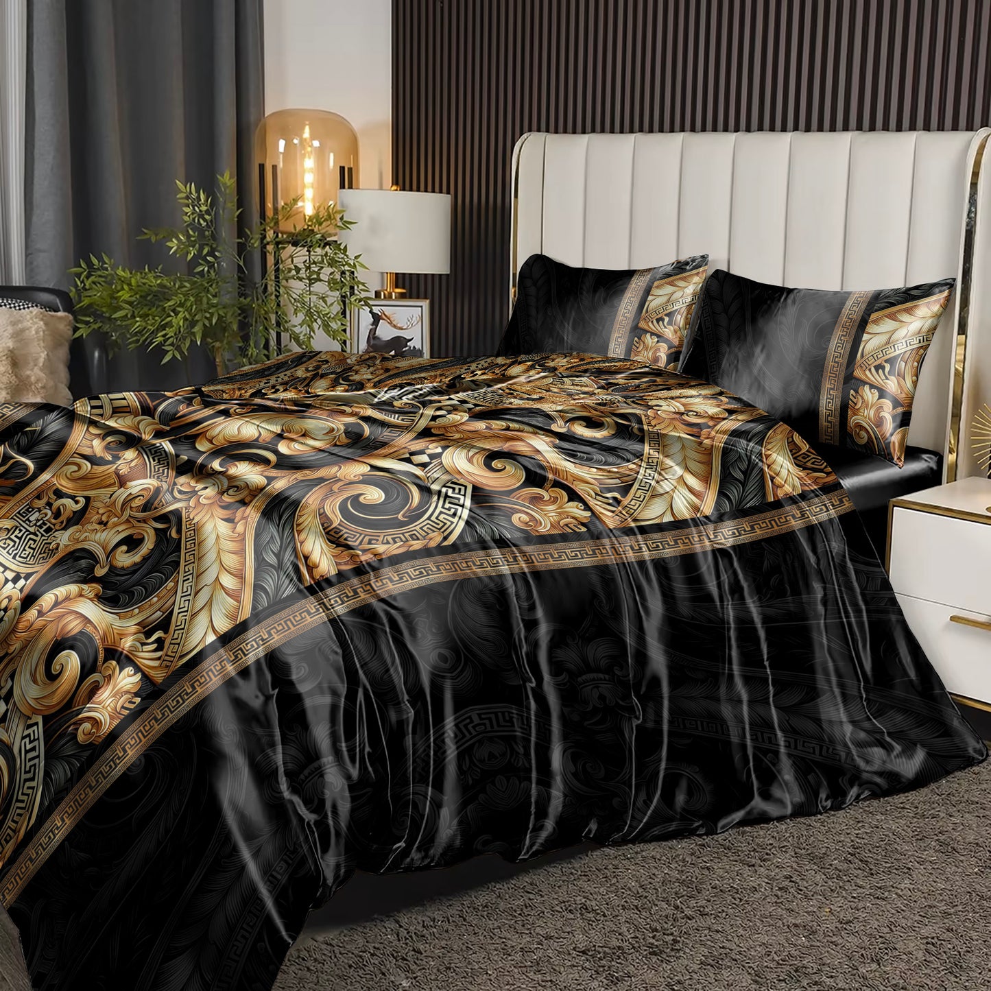 Silk Lujoso juego de cama con un romántico diseño marino, perfecto para tu casa costera • juego de 4 piezas • Diseño reversible • AU, UE, EE. UU.