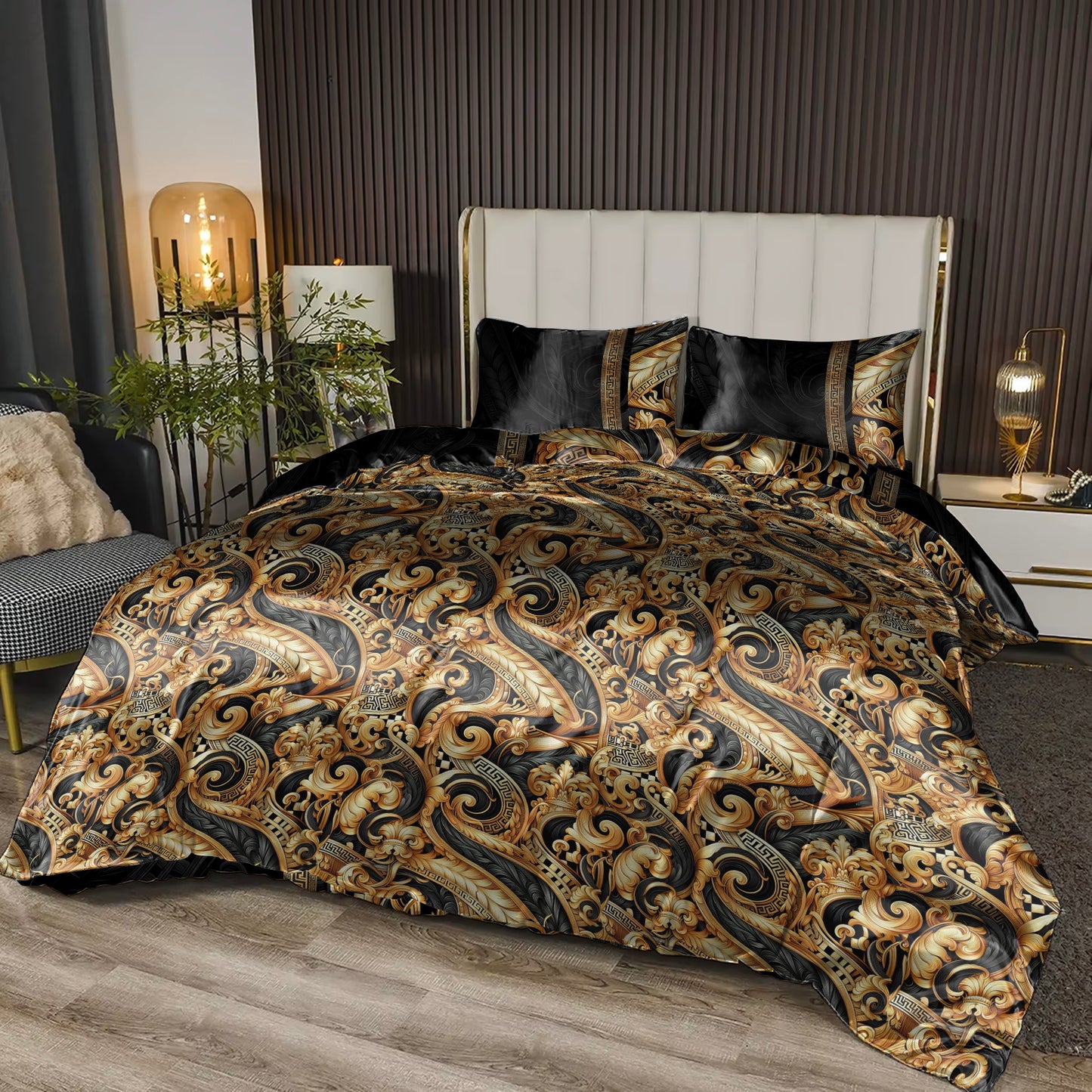 Silk Lujoso juego de cama con un romántico diseño marino, perfecto para tu casa costera • juego de 4 piezas • Diseño reversible • AU, UE, EE. UU.