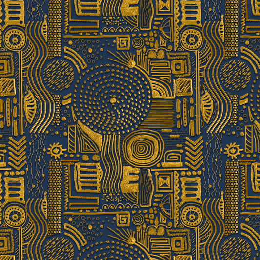 CYBER-DECO — Luxury Seamless Pattern for Wallpaper, Textile & Apparel | Hand-painted Premium Design