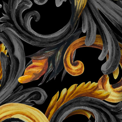 Golden Iris Damask — Luxury Seamless Pattern for Wallpaper, Textile & Apparel | Hand-painted Premium Design